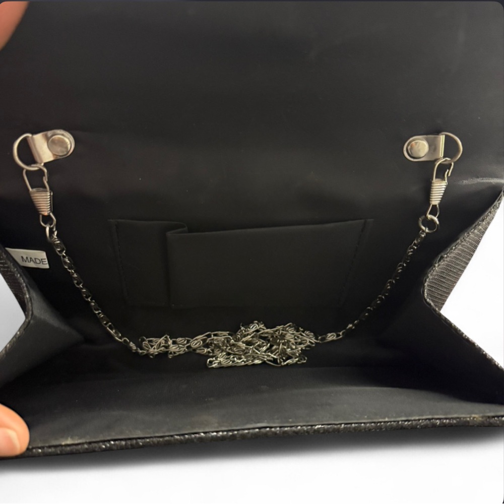Elegant Black Rhinestone Clutch - Picture 3 of 3